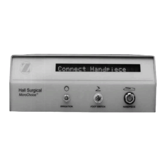 Zimmer Hall MicroChoice System Instruction Manual