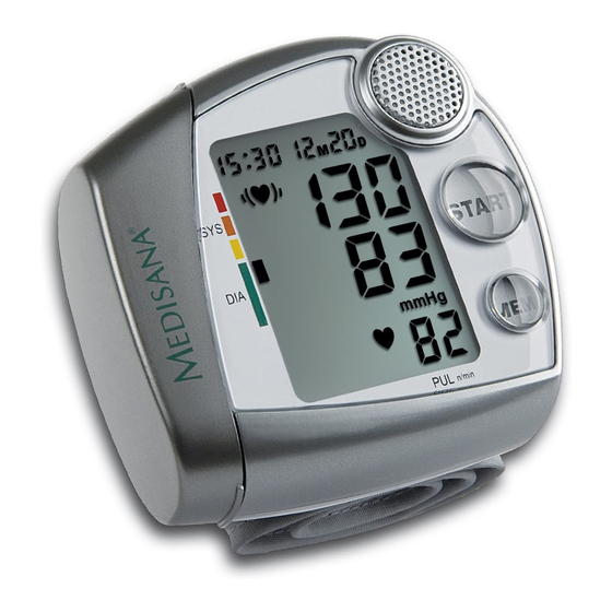 Medisana HGV Blood Pressure Monitor Manuals