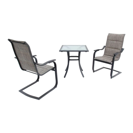 HAMPTON BAY St. Lucia 3 Piece Padded Motion Bistro Set SP-K-609/3 Use And Care Manual