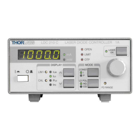 THORLABS LDC200C Series Quick Reference