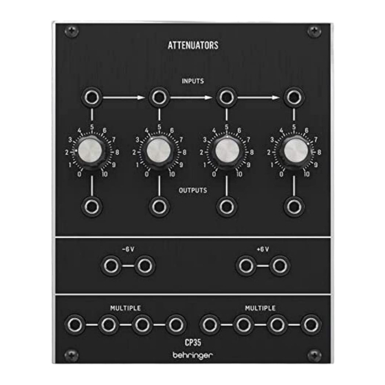 Behringer CP35 Attenuators Quick Start Manual