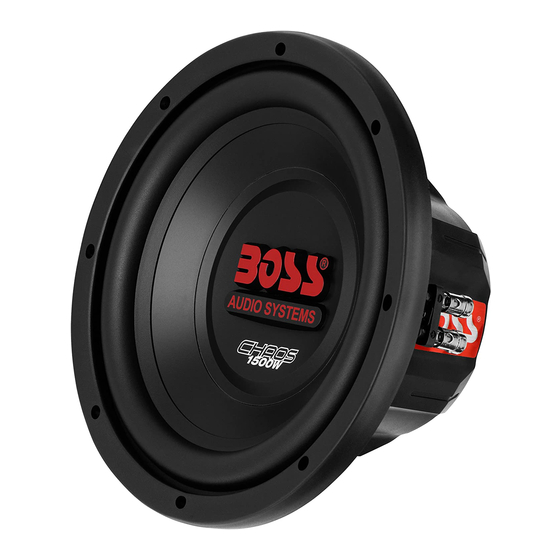 Boss Audio Systems CH10DVC 10" Subwoofer Manual