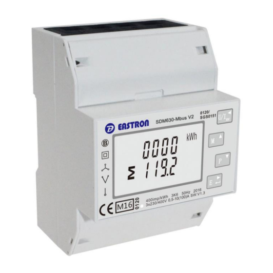Eastron SDM630-Mbus V2 Phase Energy Meter Manuals