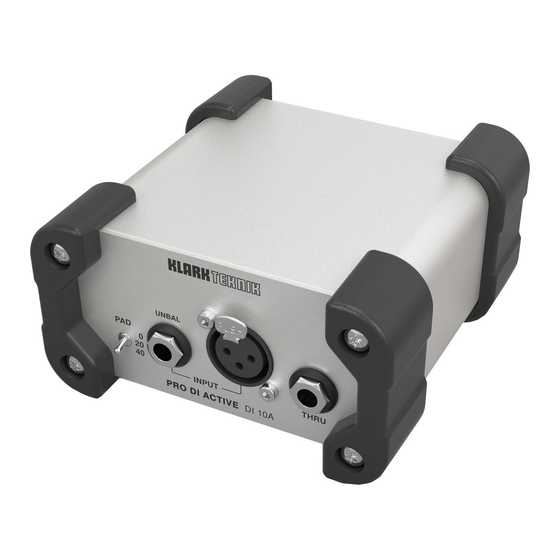 Klark Teknik PRO DI ACTIVE DI 10A Manual