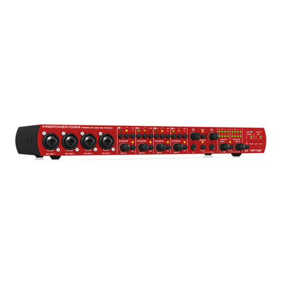 Behringer FCA1616 Quick Start Manual