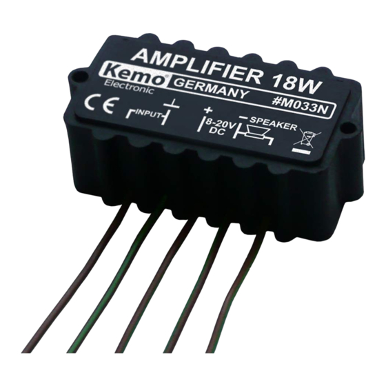 Kemo Electronic M033N Manual