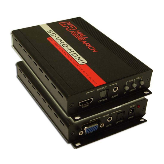 Hall Research Technologies SC-VHD-HDMI User Manual