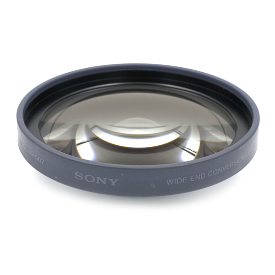 Sony VCL-MHG07 - HIGH GRADE 0.7X WIDE-ANGLE LENS Operating Instructions