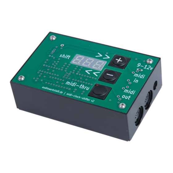 audiowerkstatt midi-clock-shifter v2 Quick Start Manual