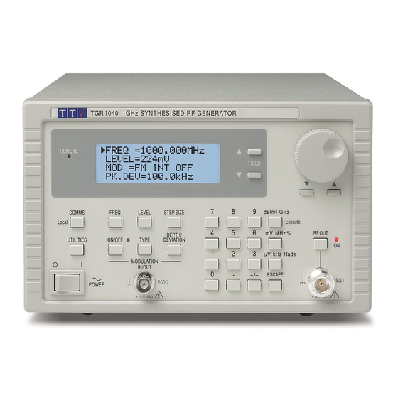 Thurlby Thandar Instruments TE TGR1040GP Instruction Manual