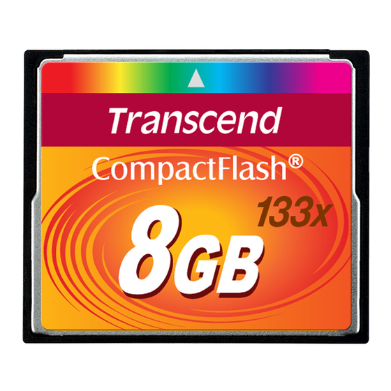 Transcend CompactFlash Ultra Speed 133x Manuals
