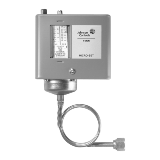 Johnson Controls MICRO-SET P70 Series Installation Sheets Manual
