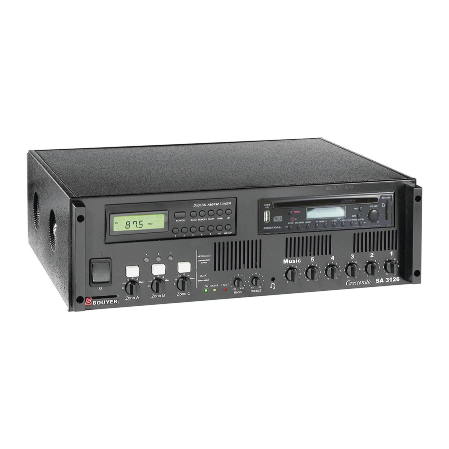 Bouyer Crescendo SA 3126 Quick Start Manual