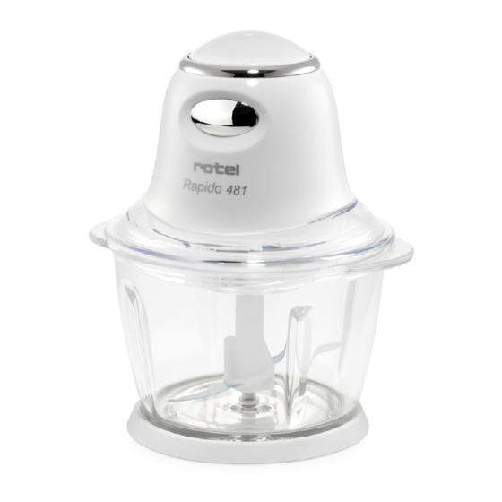 Rotel RAPIDO Instructions For Use Manual