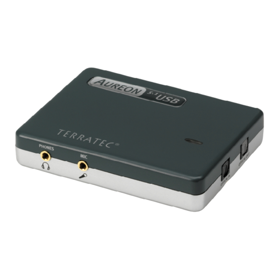 TerraTec Aureon 5.1 USB MK II Quick Reference Manual