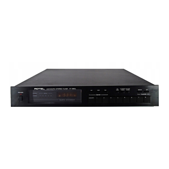 Rotel RT-850 Owner's Manual