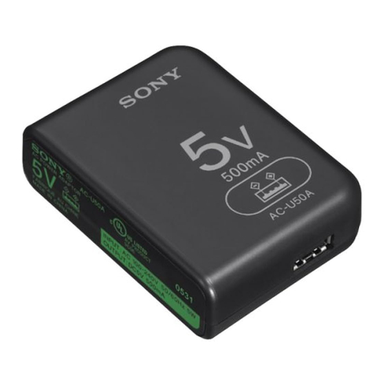 Sony AC-U50A Operating Instructions