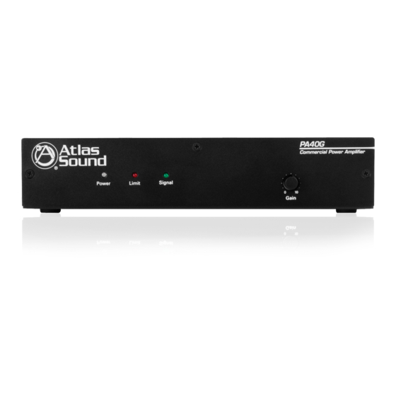 Atlas PA60G Owner's Manual