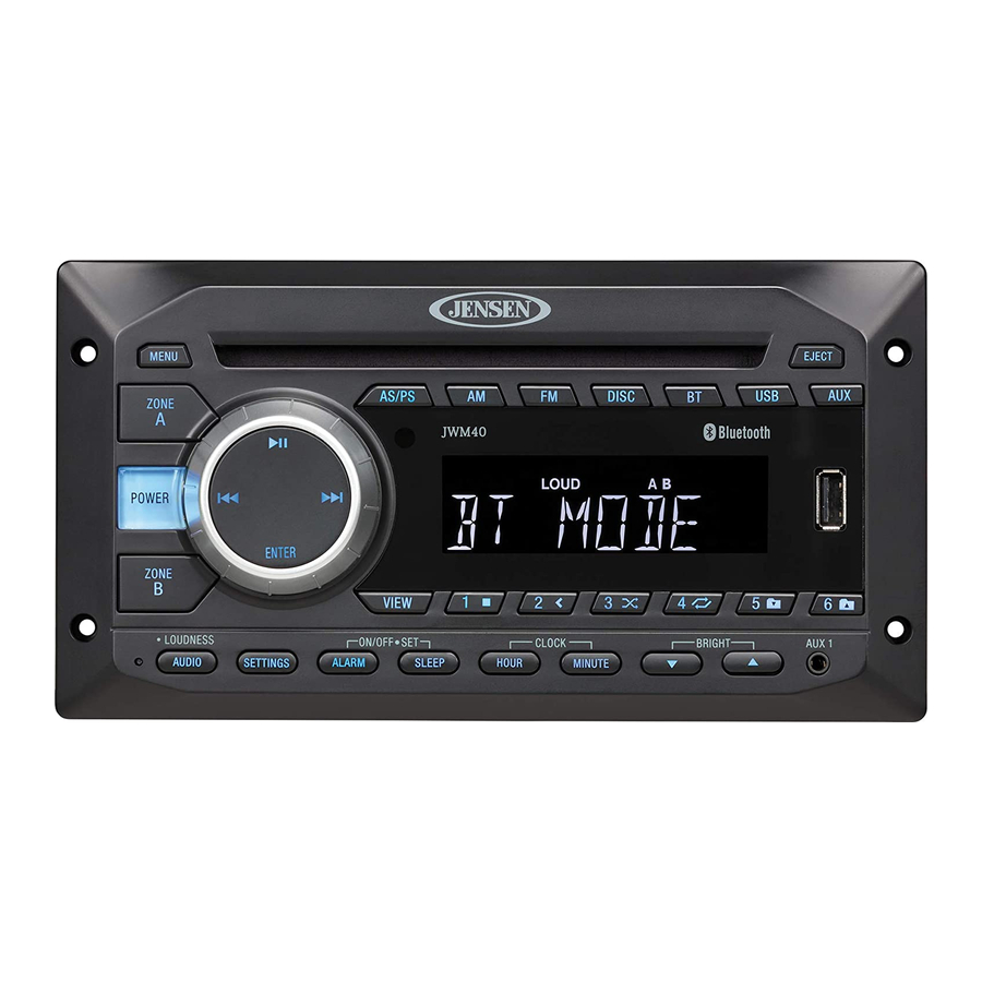 Jensen JWM40 Installation And Owner's Manual