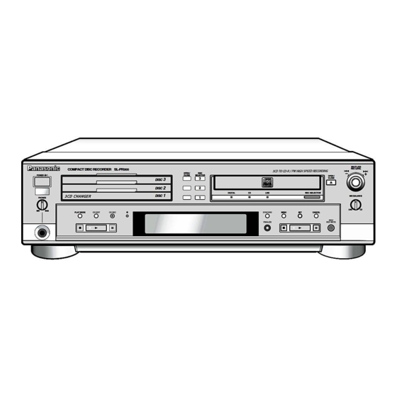 Panasonic SLPR300 - CD RECORDER Disc Manuals
