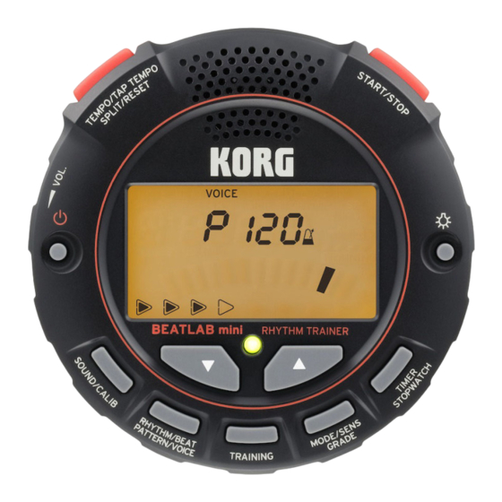 Korg BEATLAB mini Quick Start Manual