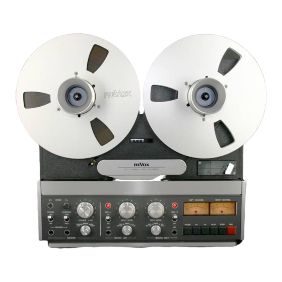 REVOX B77 MKII OPERATING INSTRUCTION AND COOK BOOK Pdf Download