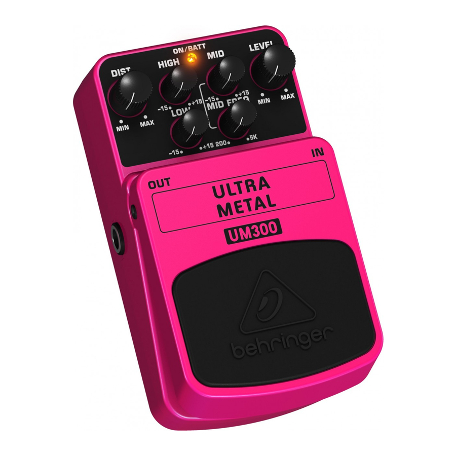 Behringer ULTRA METAL UM300 Manual