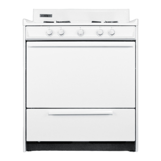 Summit WNM2107F Gas Range Manuals