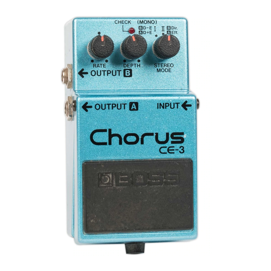 BOSS CHORUS CE3 INSTRUCTIONS Pdf Download ManualsLib