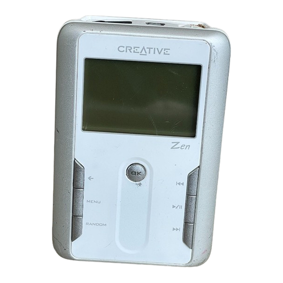 Creative HD0014-40 - Zen Touch 40 GB Audio Player Quick Manual