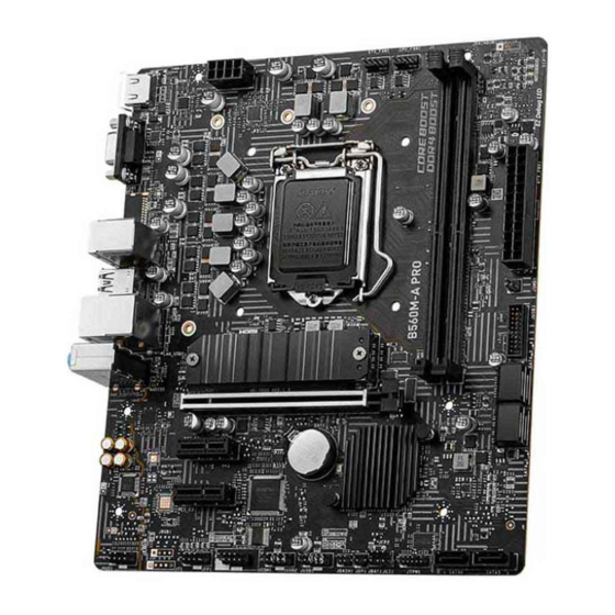 MSI B560-A PRO Quick Start Manual
