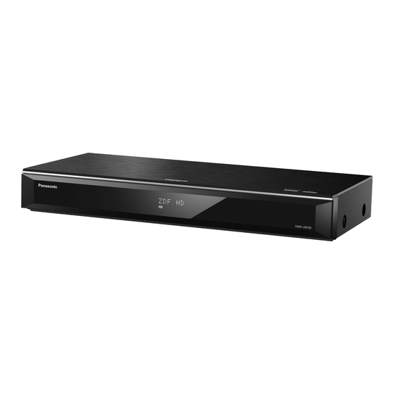 Panasonic DMR-UBS80 Operating Instructions Manual