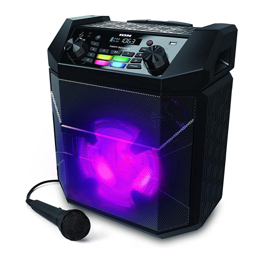 Ion Party Boom FX Speaker with Lights Manual