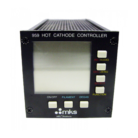 MKS 959 Series Operation And Maintenance Manual