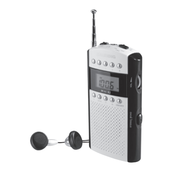 Grundig Mini 62 SP Quick Start Manual
