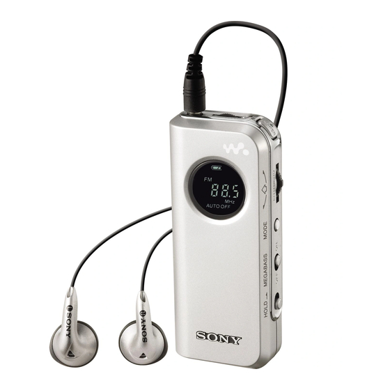 Sony Walkman SRF-M97 Operating Instructions