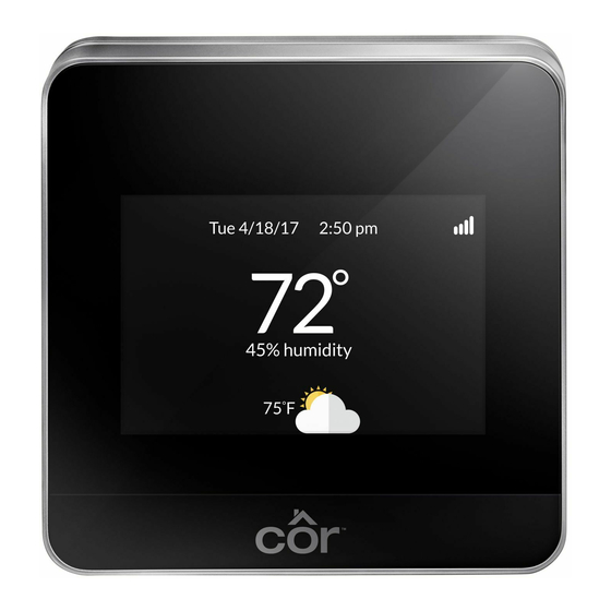 Carrier Cor Quick Start Manual