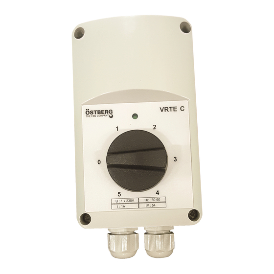 OSTBERG VRTE Installation And Operating Instructions Manual