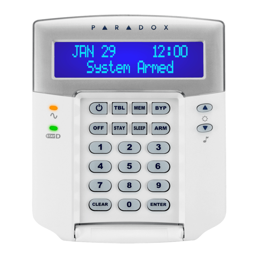 Paradox K32LCD+ - Keypad Quick Install Guide