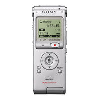 Sony ICD-UX200 - Digital Flash Voice Recorder Operating Instructions Manual