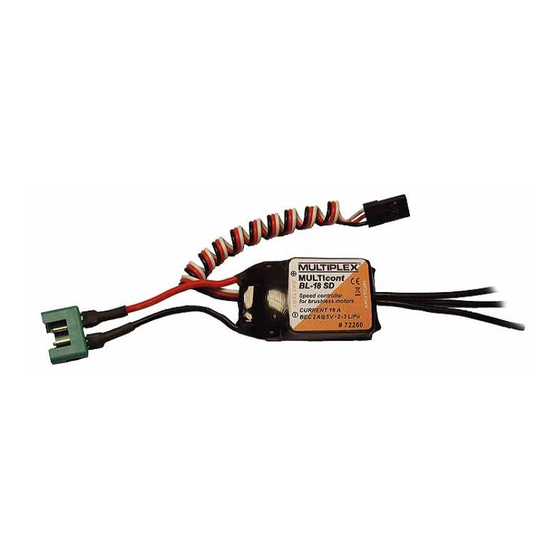 Multiplex MULTIcont BL-18 SD Operating Instructions Manual