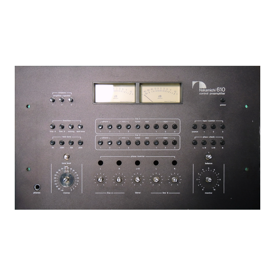 Nakamichi 610 Operating Instructions Manual