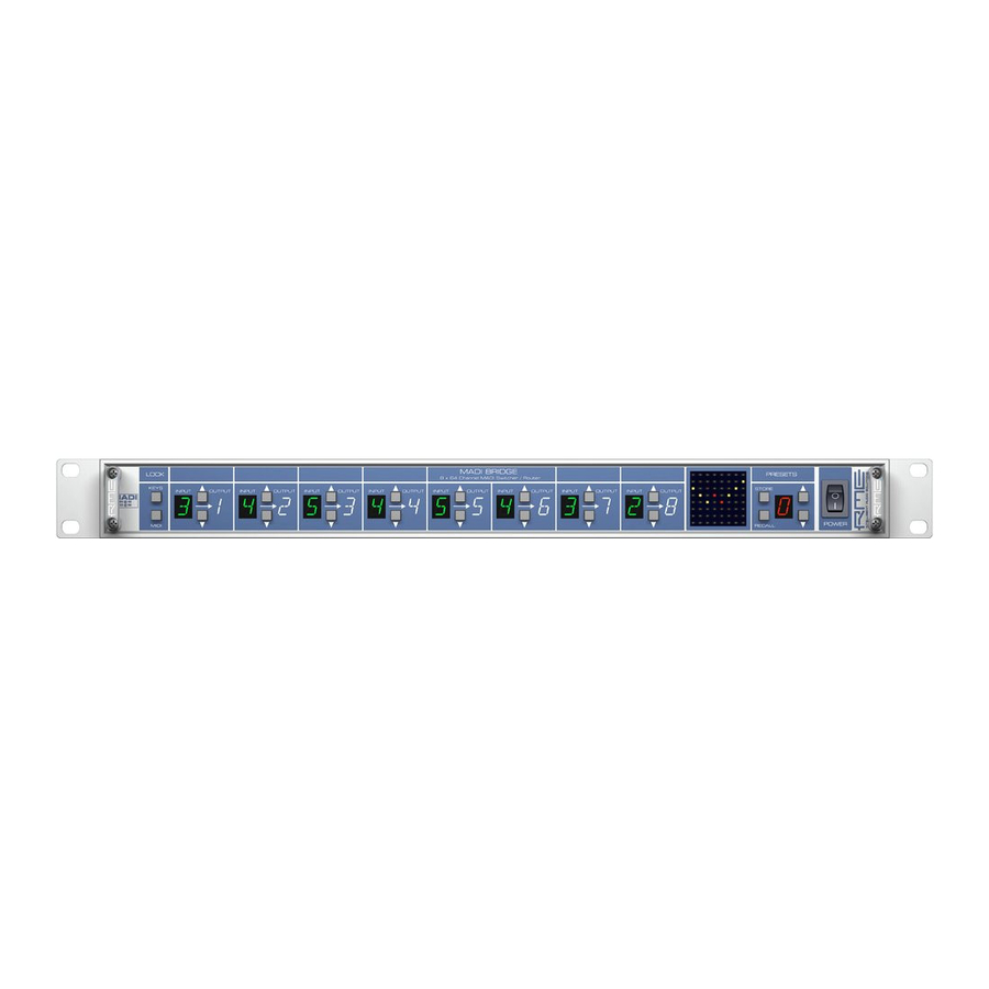 RME Audio MADI Bridge User Manual