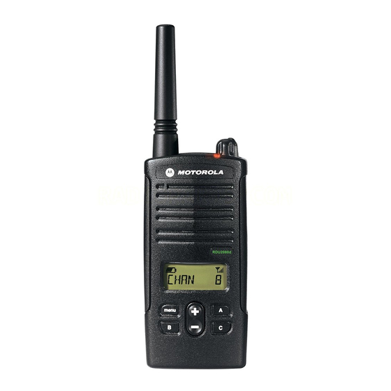 Motorola RDU2080d - RDX Series On-Site UHF 2 Watt 8 Channel Two Way Business Radio User Manual