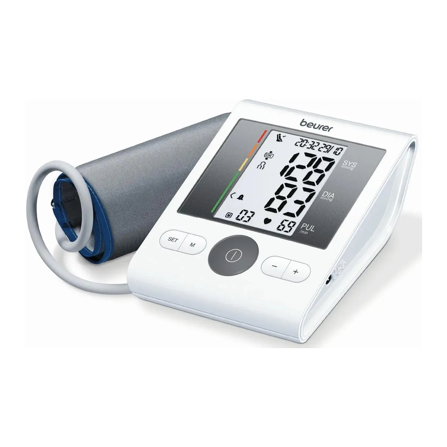 Beurer BM 28 - HSD Upper arm blood pressure monitor Manual