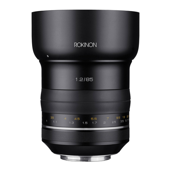 Rokinon SP 85mm F1.2 Instruction Manual