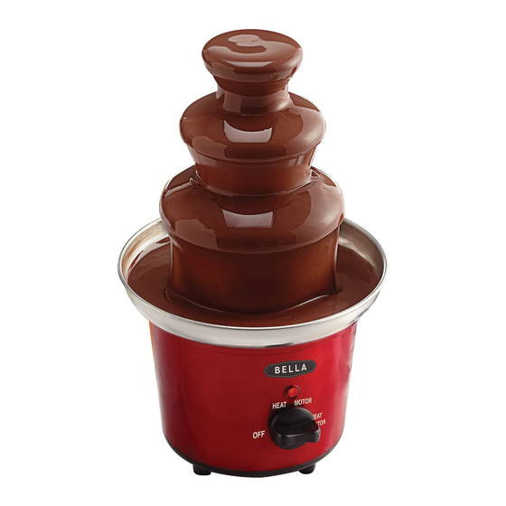 Bella Chocolate Fountain Instruction Manual And Recipe Booklet