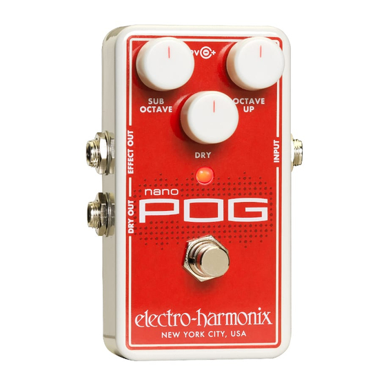 Electro-Harmonix NANO POG Quick Start Manual