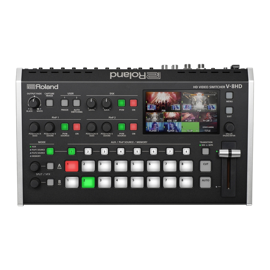 Roland V-8HD Startup Manual