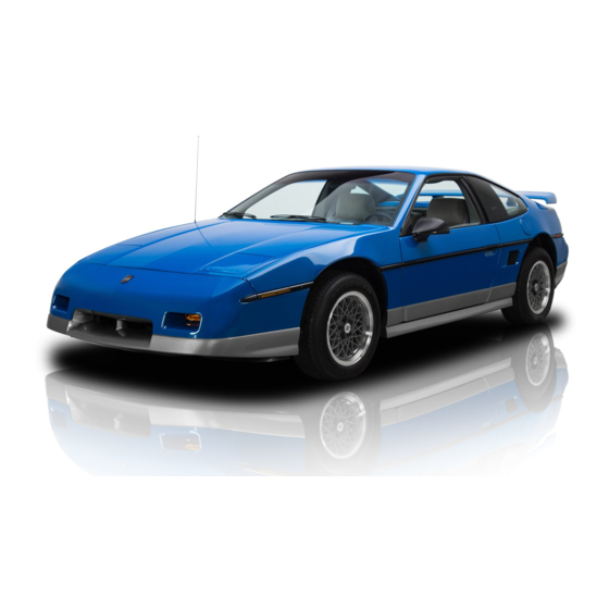 Pontiac 1987 Fiero Owner's Manual